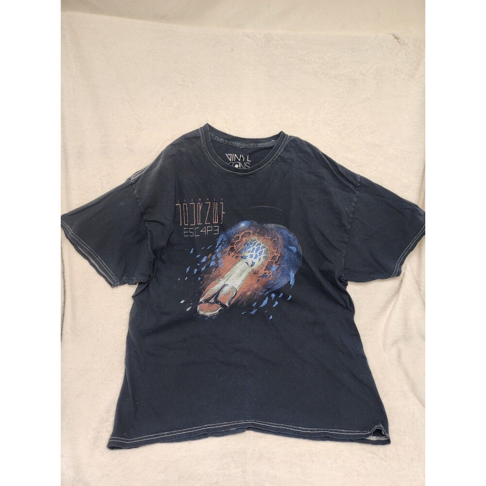 Journey Band Tshirt Black Escape Don't Stop Believing Made In USA Large